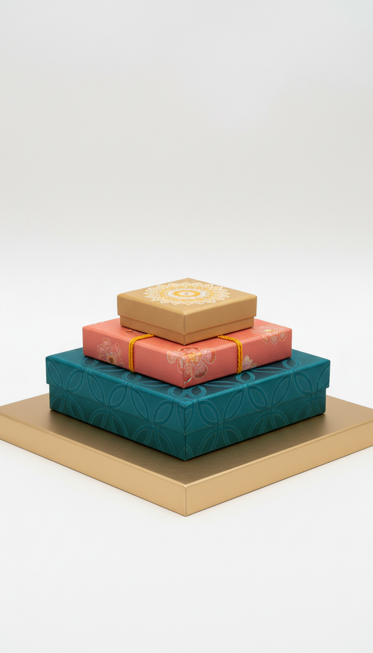 Silk Rakhi Gift Set with Bold Motifs
