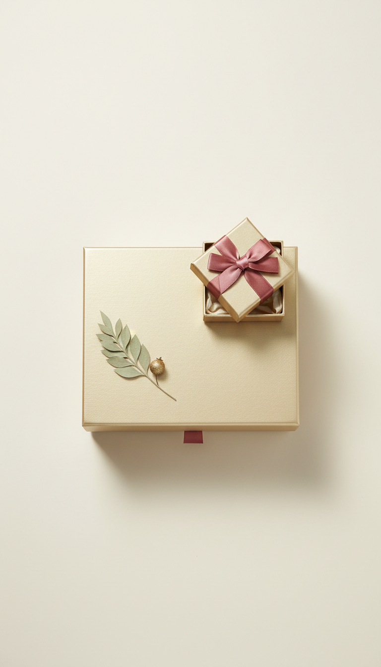 Pale Gold Festive Keepsake Box